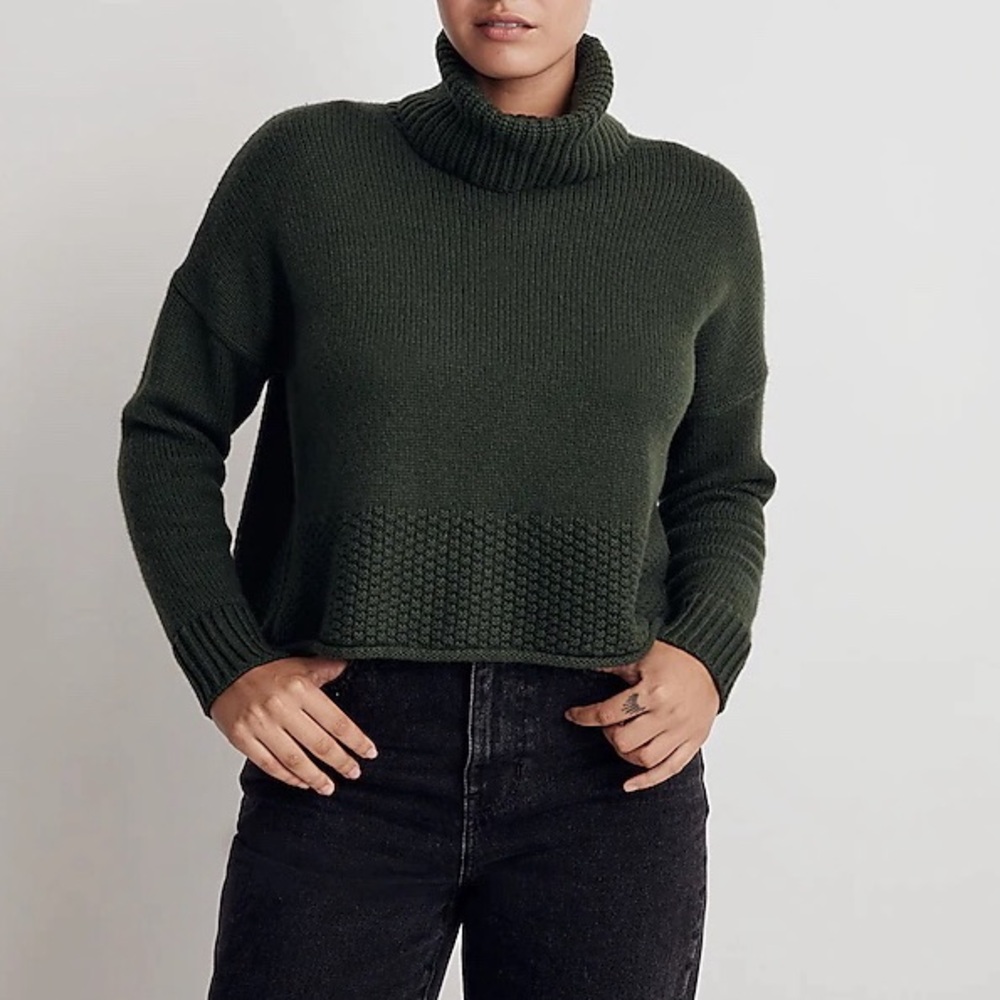 Madewell Dark Green Turtleneck Sweater